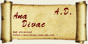 Ana Divac vizit kartica